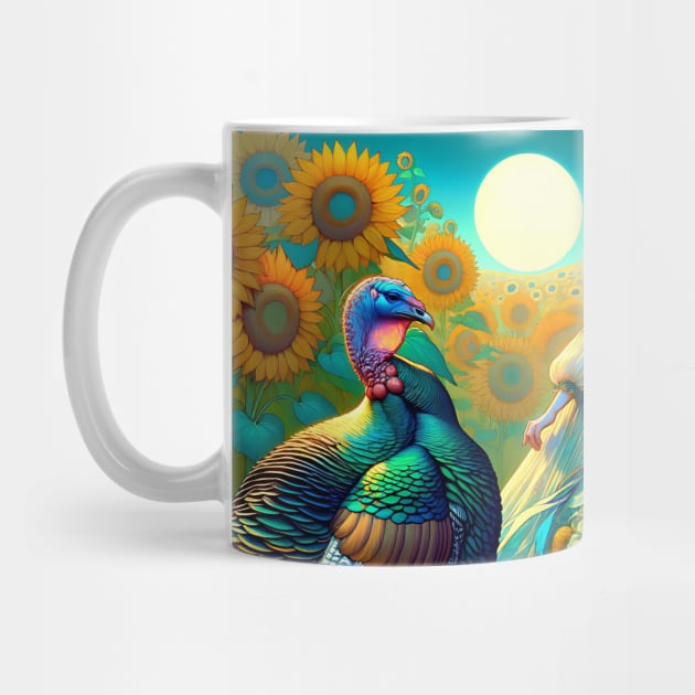 Elegant Woman, Turkey and Sunflowers by HolidayBug